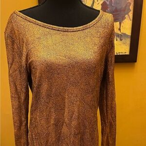 LuLaRoe Elegant Collection Gold Sparkle Debbie Dress Size L